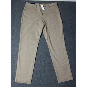 Banana Republic Pants Mens 34x32 Khaki Slim Tapered Fit Windowpane Lightweight